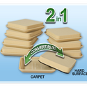 Unpackaged set of Beige Permanent 2-In-1 Convertible Furniture Slides (Set of 8) with 2 in 1 convertible graphics.